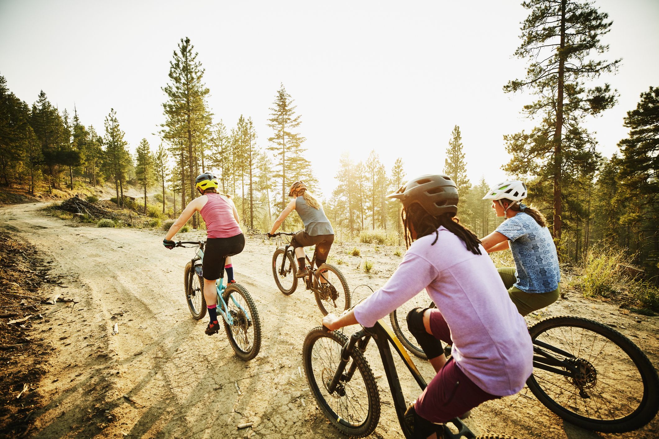 riding a bike on the road