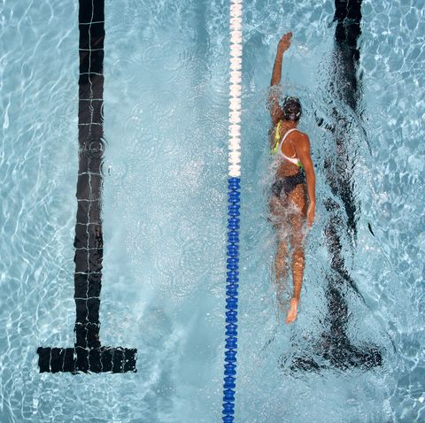 female swimmer in pool