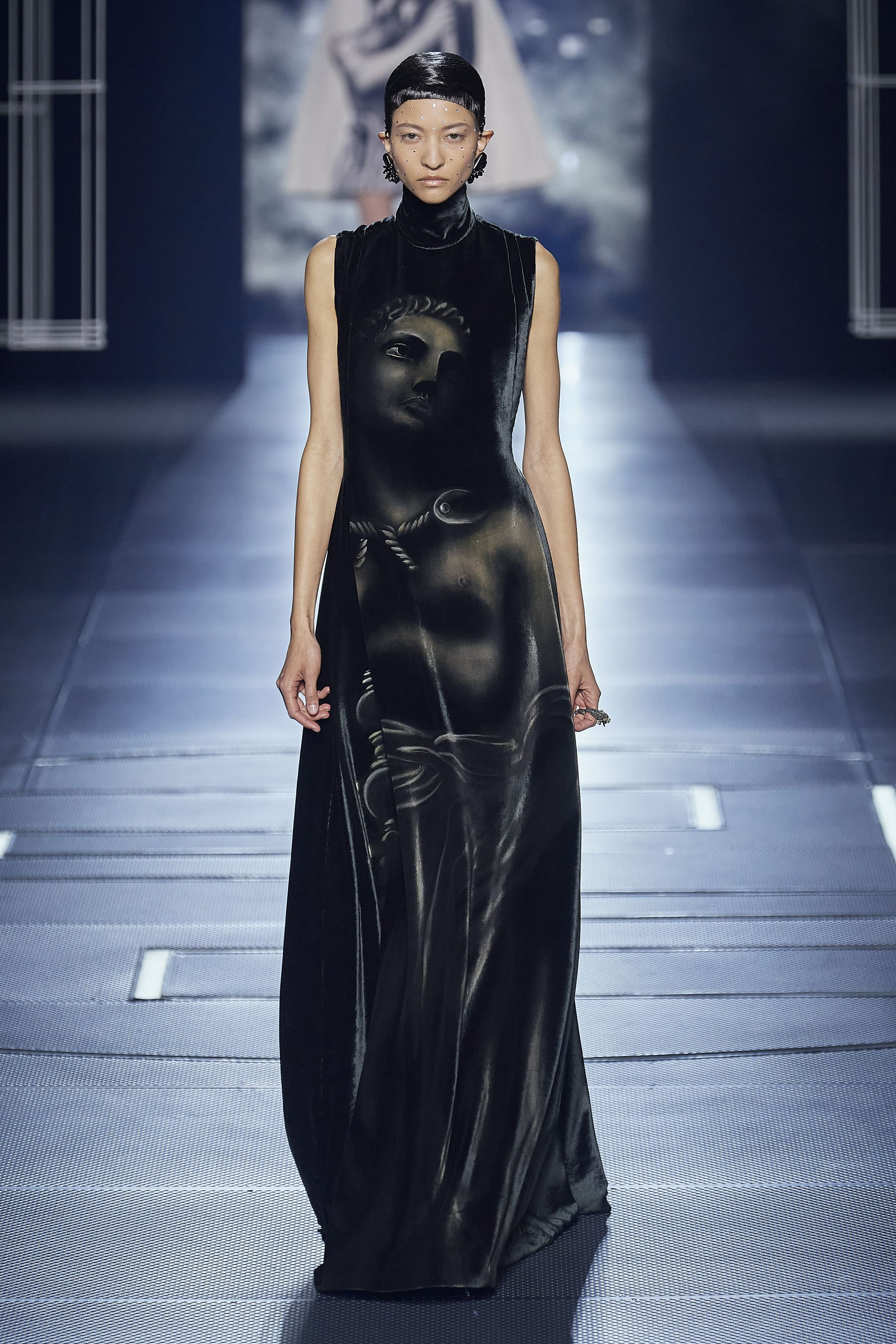 couture leather gown