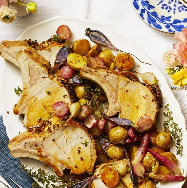pork recipes   fennel and thyme pork roast with root vegetables