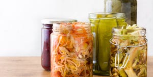 Fermented preserved vegetables in jar