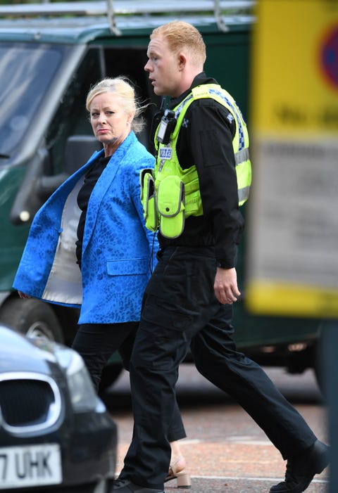 gabrielle glaister as fern and colson smith as craig tinker film coronation street scenes