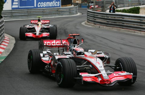 alonso y hamilton en el gp de mónaco 2008