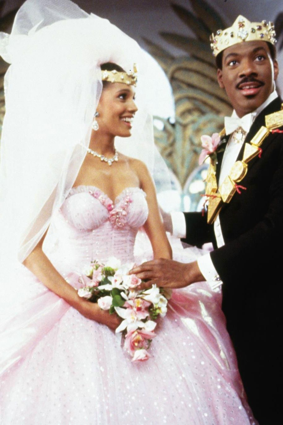 coming to america pink wedding dress