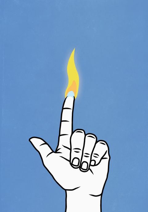 finger with flame