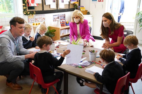 the duchess of cambridge and dr jill biden visit a primary school in cornwall