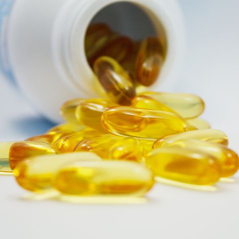 fish oil capsules and container
