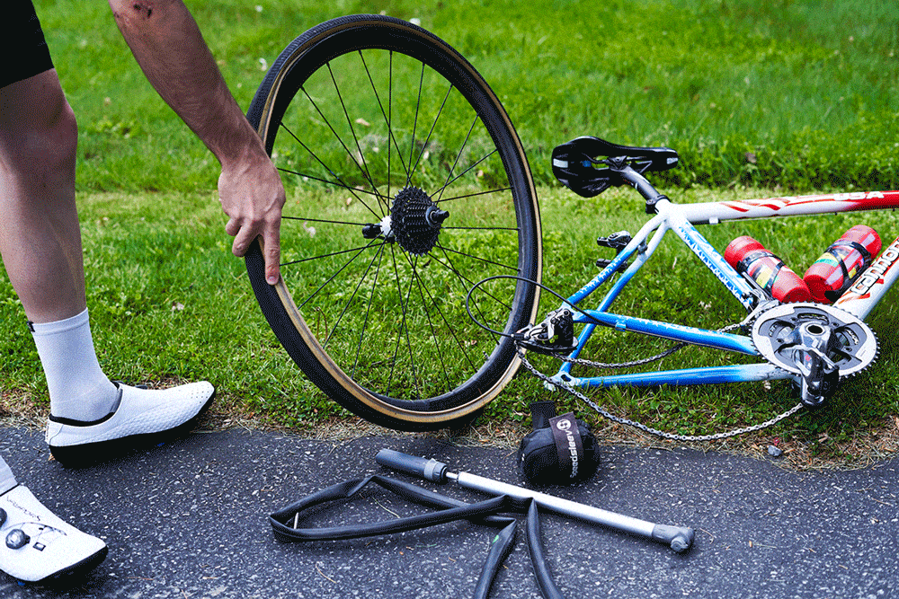 fixing a flat bike tire