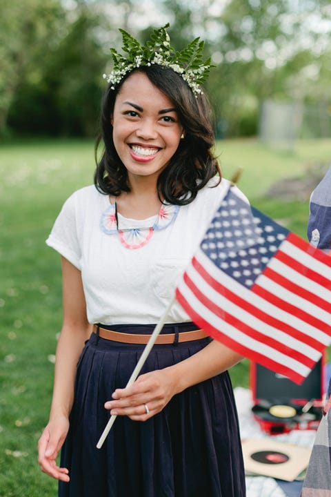 flag bunting necklace 4th of july crafts