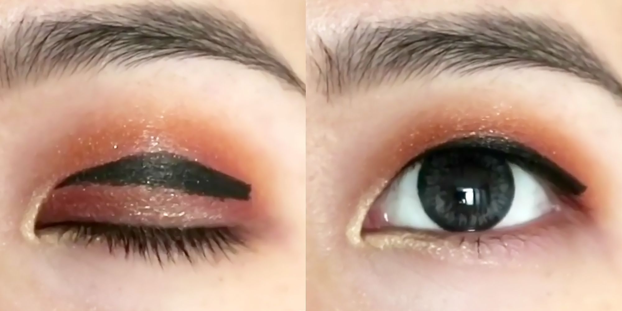 eyeliner on eyelid