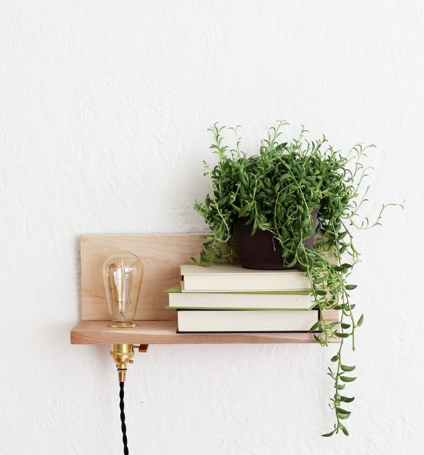 diy floating nightstand with light