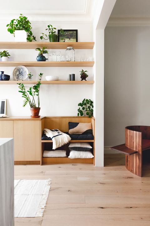 Featured image of post Floating Wall Shelves Decorating Ideas - The clean lines of these slim shelves won&#039;t overpower a room — even when you wrap them onto adjoining walls.