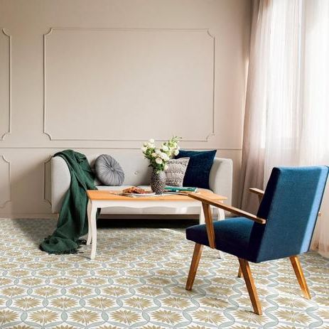 floor tile floral pattern