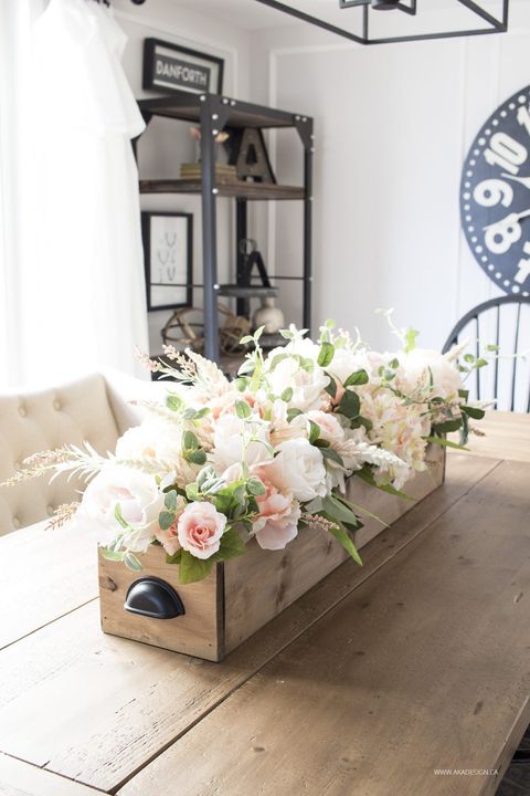 rustic crate easter floral centerpiece