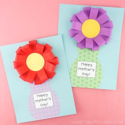 flower vase diy mother's day card