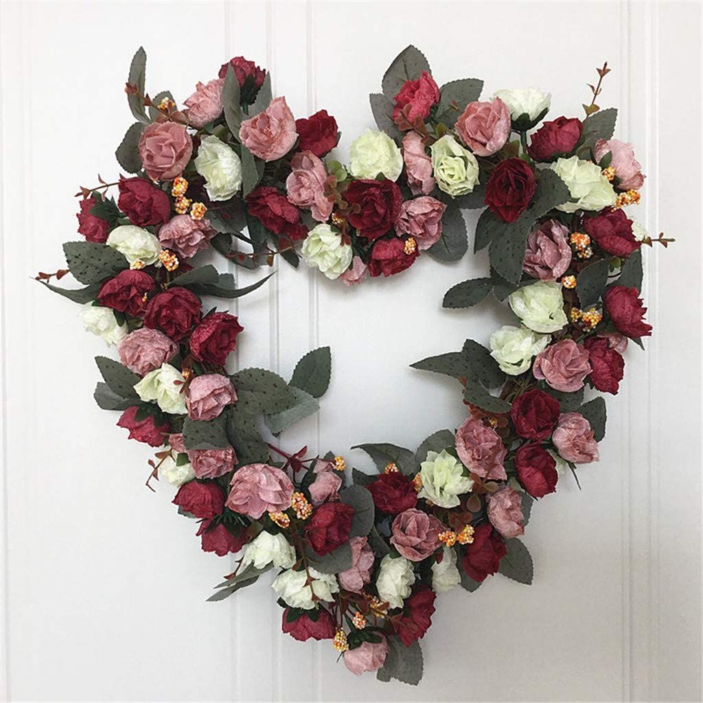 12 in VALENTINE DAY Floral Garden Heart-Shaped Metal Wreath Rings WEDDING ETC 