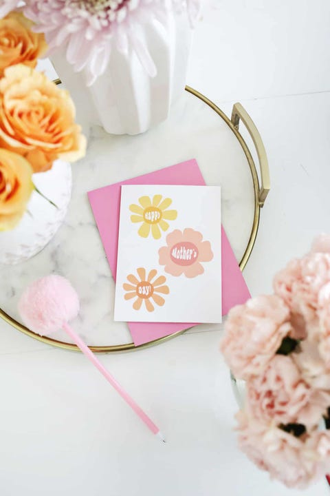 flower power diy mother's day cards