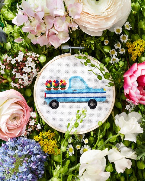 flower truck cross stitch flower truck cross stitch