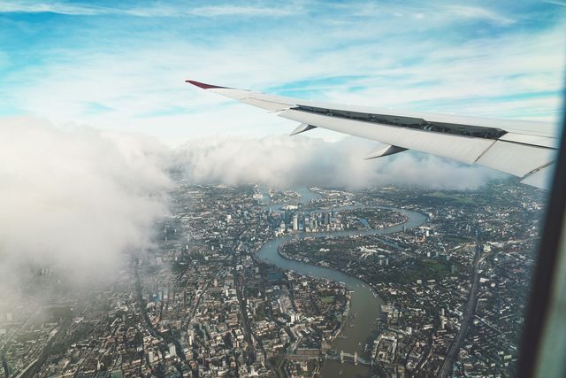 flying over london