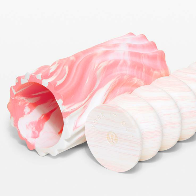 a pink foam roller
