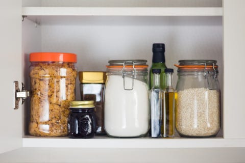 food cupboard, pantry with jars food cupboard, pantry with jars