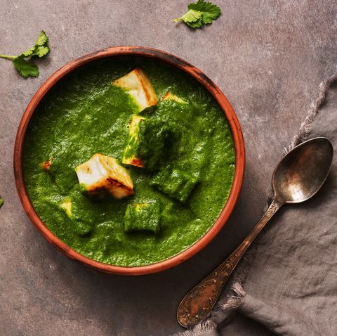 palak paneer or spinach and cottage cheese curry foods high in iron