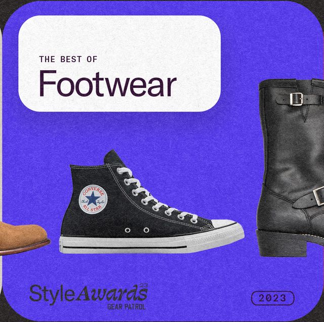 shoes on a graphic background with a title card that says the best of footwear