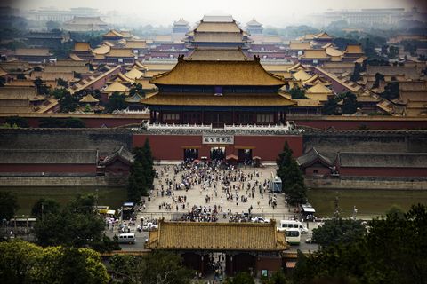 forbidden city from elevated view