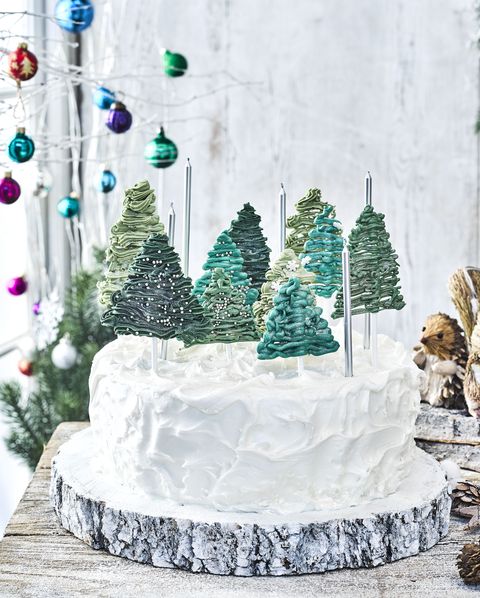 magical forest christmas cake decoration