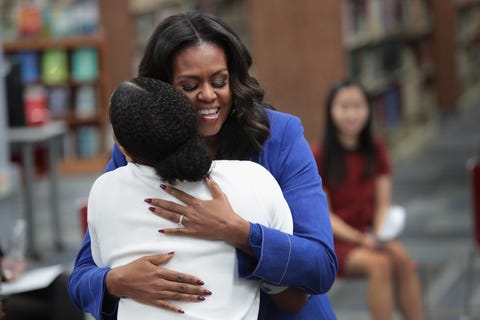 Michelle Obama Reads From Her Book To Girls From Her Old High School In Chicago Michelle Obama Reads From Her Book To Girls From Her Old High School In Chicago