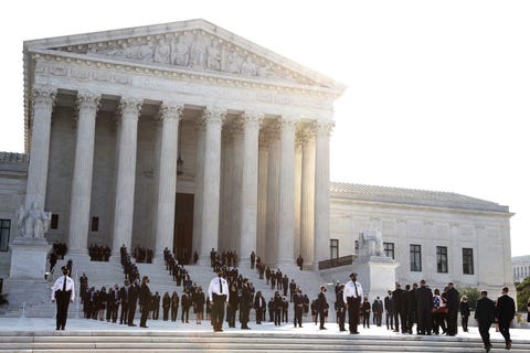 justice ruth bader ginsburg lies in repose at supreme court