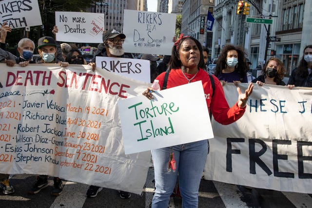 rikers island protest