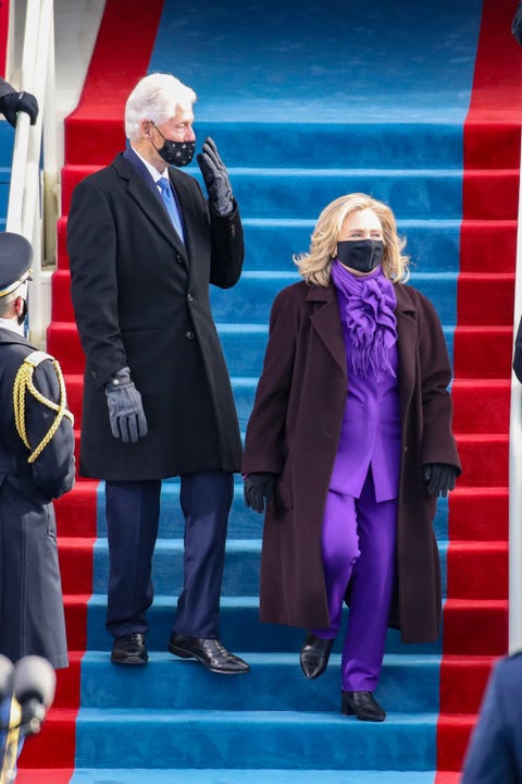 Hillary Clinton Wore a Purple Pantsuit to the 2021 Inauguration