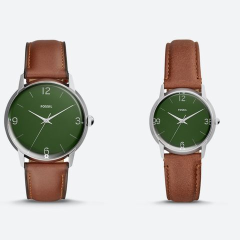 Watch, Analog watch, Watch accessory, Green, Strap, Fashion accessory, Brown, Tan, Jewellery, Material property, 
