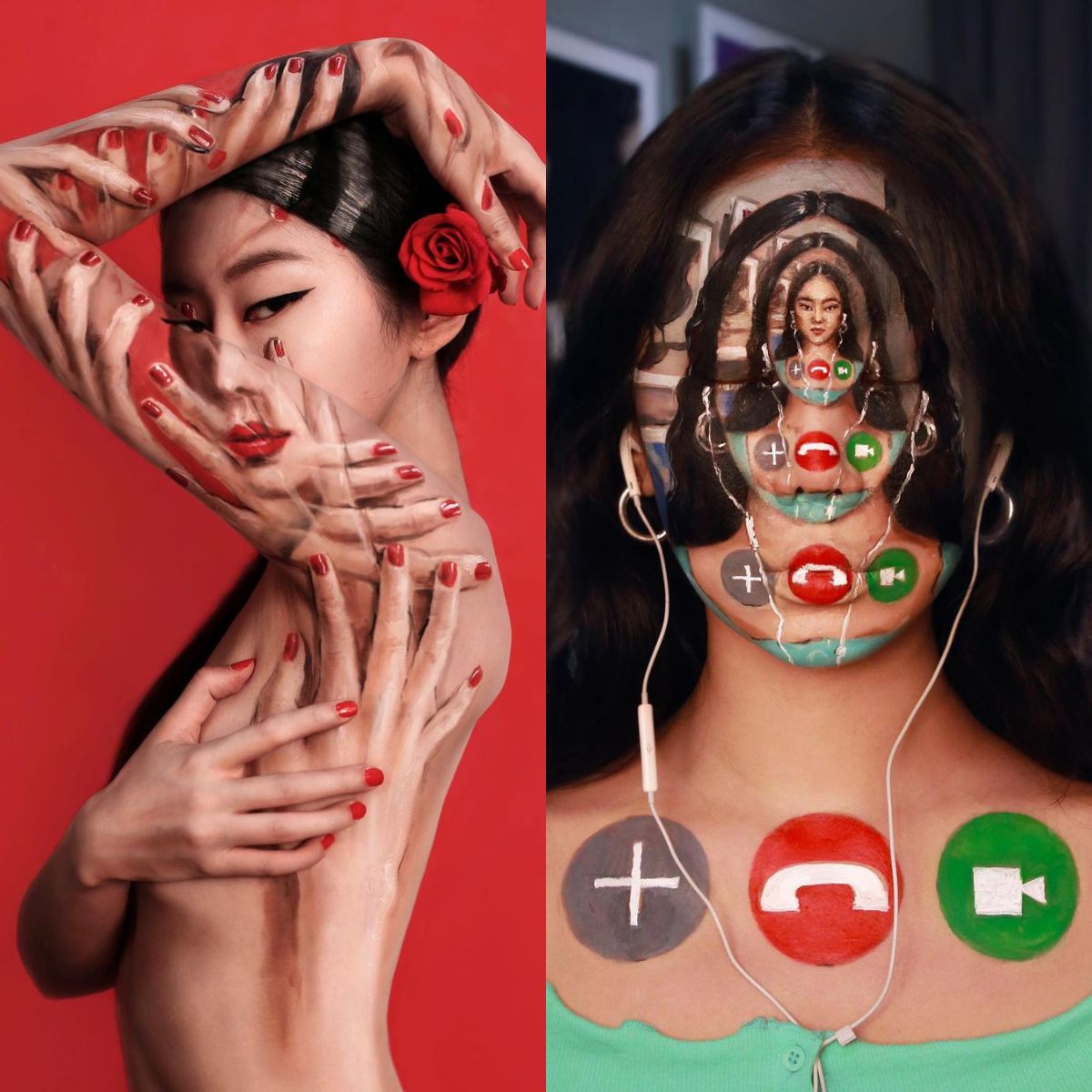 目の錯覚!?自分の体をキャンバスにする韓国人アーティスト