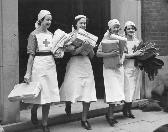 nurses with parcels