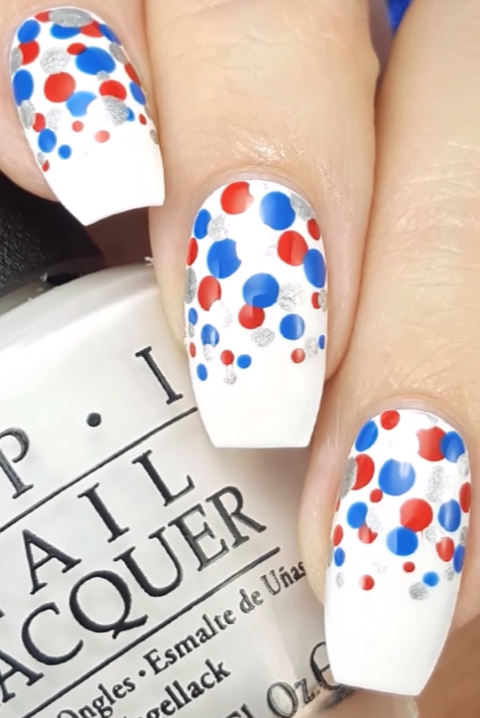 Patriotic Manicure with Simple 4th of July Nails Light Blue