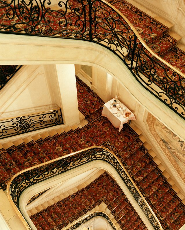 le grand escalier de lhôtel ritz à paris, france photo by pascal chevalliergamma rapho via getty images