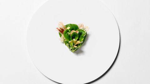 Green, Vegetarian food, Circle, Plant, Fashion accessory, Plate, Logo, Leaf vegetable, Cuisine, 