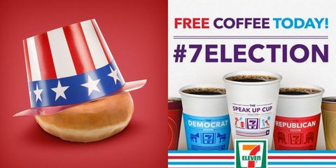 Font, Costume accessory, Ingredient, Drinkware, Costume hat, Flag of the united states, Circle, Cup, Label, Cup, 