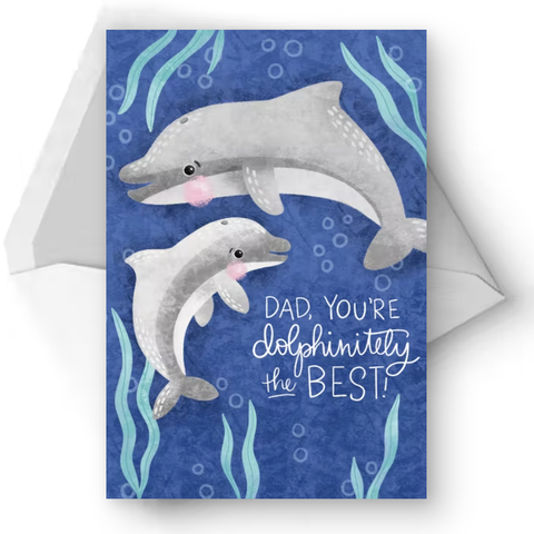 printable fathers day cards dad you're dolphinitely the best card