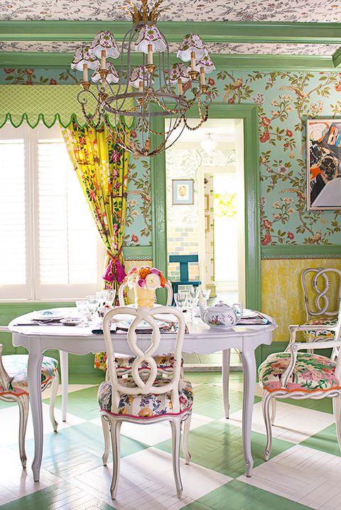 colorful french country style dining room