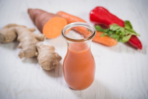 Fresh healthy smoothie with ingredients