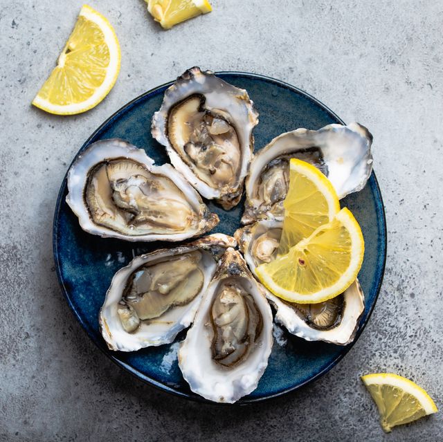 fresh opened oysters