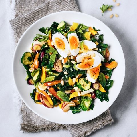 Fresh salad with boiled eggs