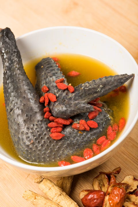 fresh silkie chicken meat served in bowl