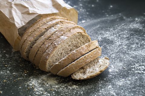 fresh sliced whole grain loaf of bread