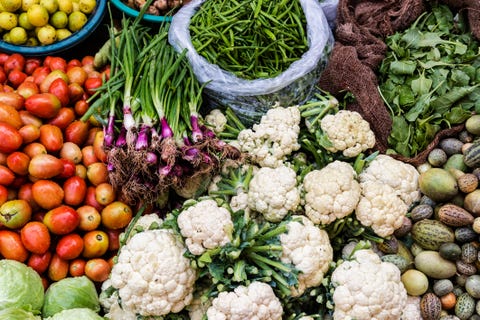 Fresh vegetables on display