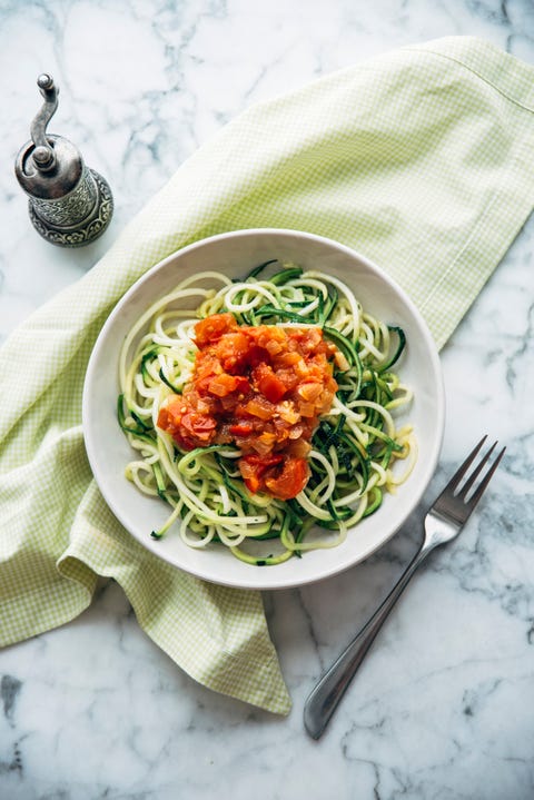 Fresh Zoodles with tomato sauce