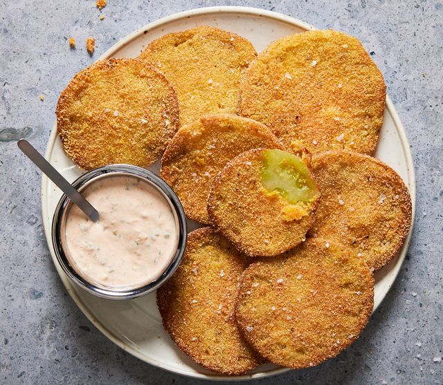 fried green tomatoes on a plate with remoulade